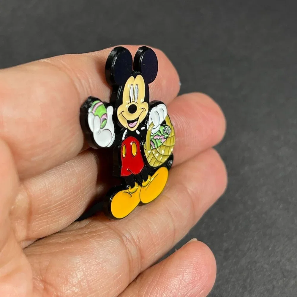 Mickey Mouse Lapel Pin Easter Egg Basket Brooch Badge Accessories Jewelry Pin